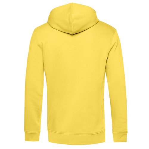 Gele katoen-polyester hoodie voor heren met capuchon.