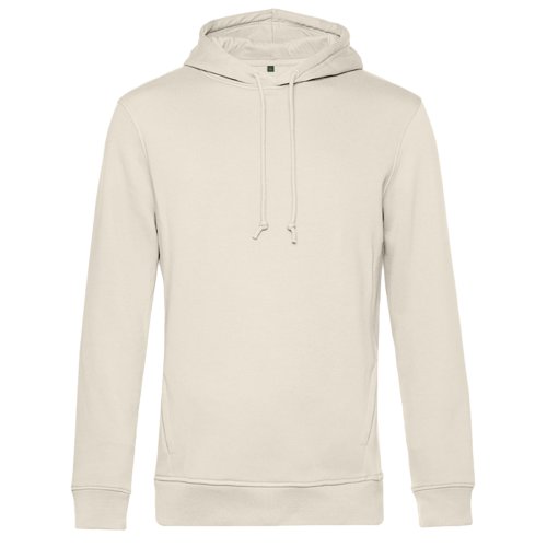 Beige hoodie van katoenmix met capuchon en trekkoord.