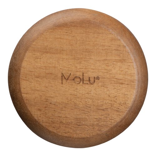 Witte houten voedselcontainer met deksel.