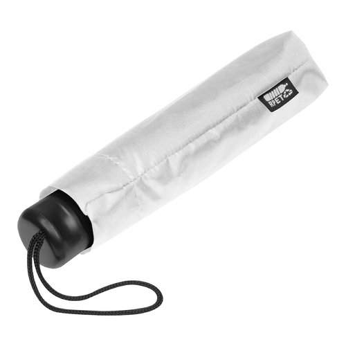 Witte RPET zakparaplu met draagkoord.