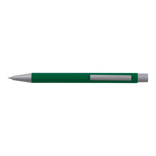 Groene schrijfset met pen en etui.