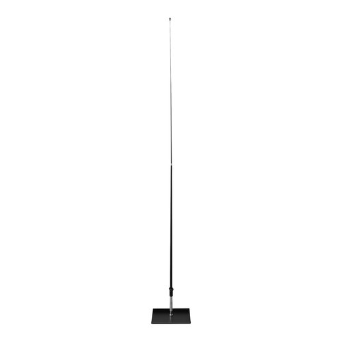 Dropflag-systeem met mast en voetplaat.