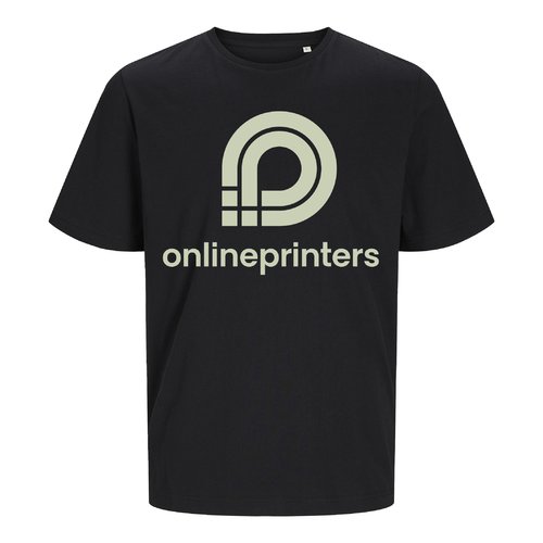 Zwart katoenen T-shirt met klassieke snit, unisex.