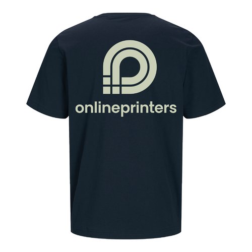 Marineblauw biologisch katoenen T-shirt voor dames en heren.