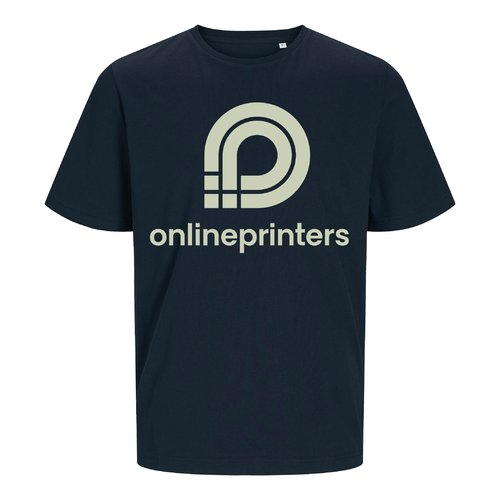 Marineblauw biologisch katoenen T-shirt, unisex pasvorm.