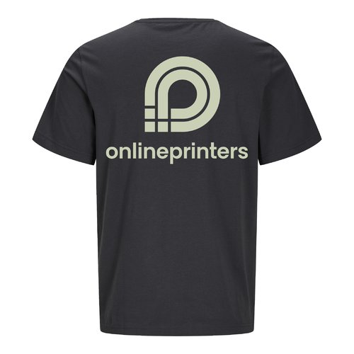 Antracietkleurig T-shirt van biologisch katoen in unisex pasvorm.