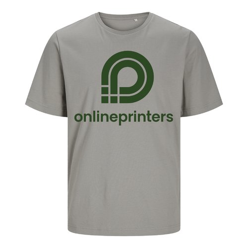 Grijs biologisch katoenen T-shirt met unisex pasvorm.
