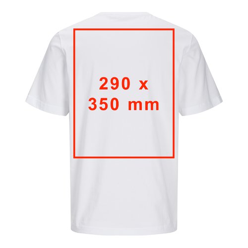 Wit katoenen T-shirt met korte mouwen en ronde hals, unisex model.