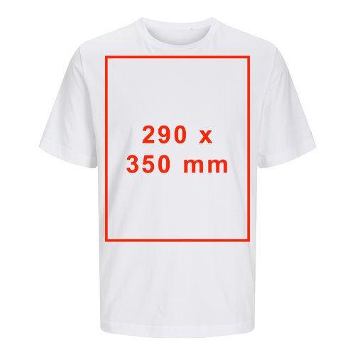 Wit katoenen T-shirt met korte mouwen, unisex.
