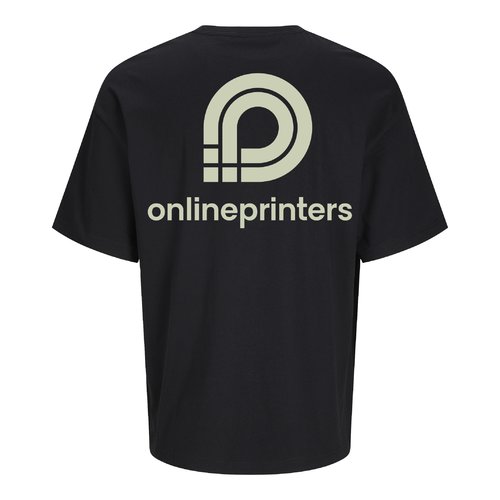 Zwart biologisch katoenen unisex oversized T-shirt.
