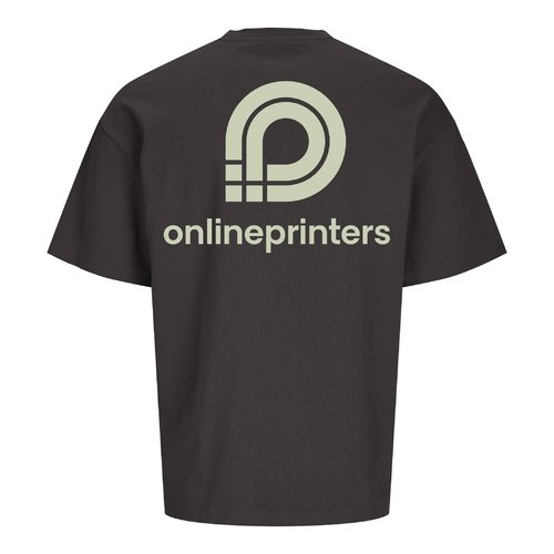 Antracietkleurig unisex oversized t-shirt van biologisch katoen.