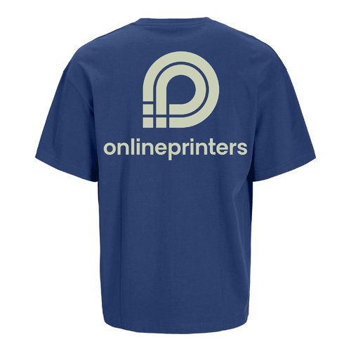 Donkerblauw unisex oversized t-shirt van biologisch katoen.