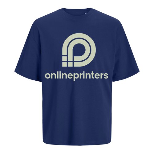 Donkerblauw oversized T-shirt van biologisch katoen, unisex pasvorm.