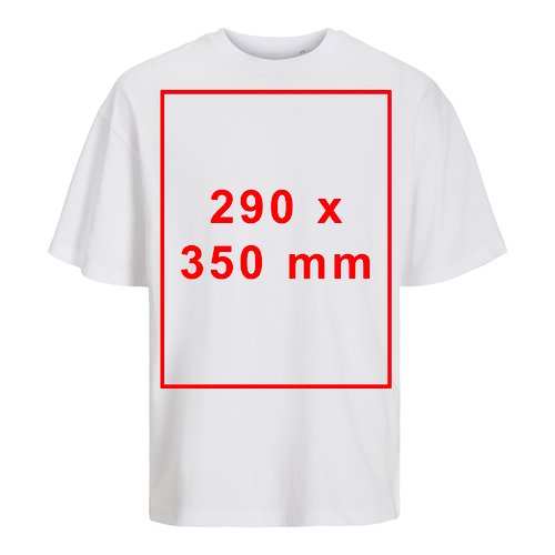 Wit katoenen oversized T-shirt, unisex.