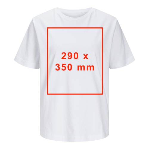 Wit katoenen T-shirt voor dames met korte mouwen.
