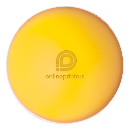 Gele antistressbal van schuim.