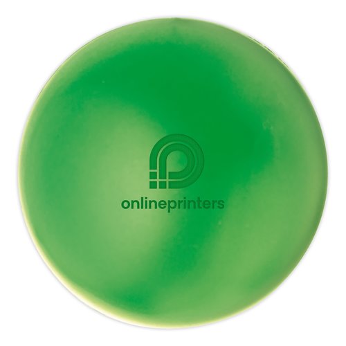 Groene antistressbal van zacht materiaal.