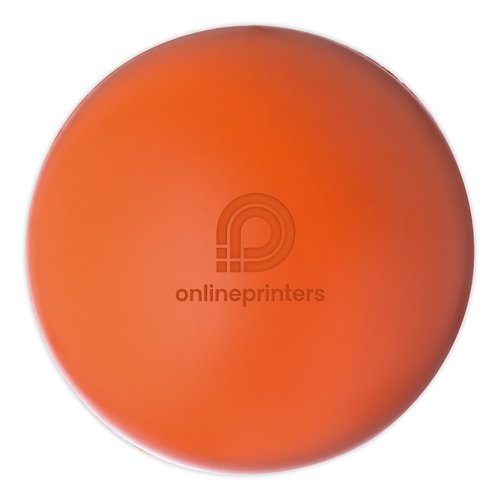 Oranje stressbal van schuim, rond.