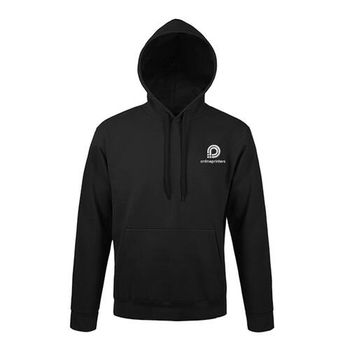 Unisex hoodie met kangoeroezak.