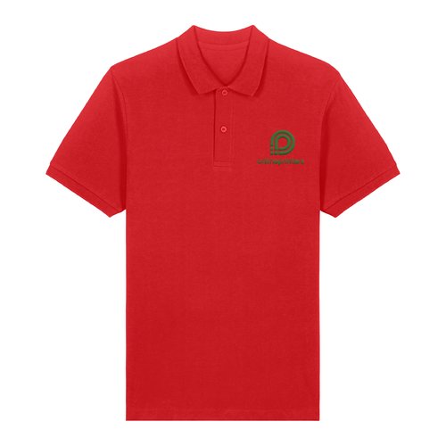 Rood biologisch katoenen poloshirt voor heren.