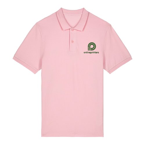 Roze biologisch katoenen poloshirt voor heren.