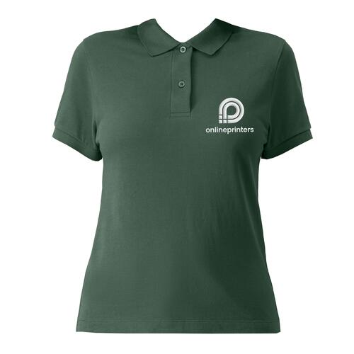 Groen katoenen poloshirt voor dames met knoopsluiting.