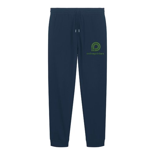 Marineblauwe joggingbroek van biologisch katoen met trekkoord.