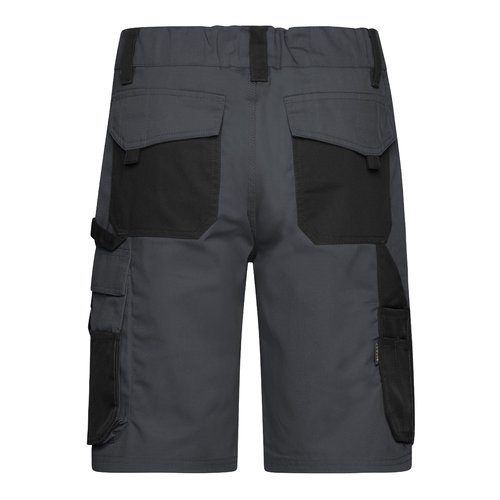 Donkergrijs/zwarte polyester-katoenen shorts met meerdere zakken.