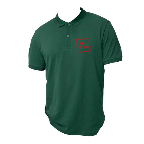 Groen katoenen poloshirt voor heren met korte mouwen.
