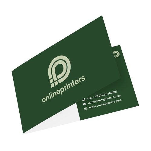 Papieren vouwbare visitekaartjes met een vouwrand.