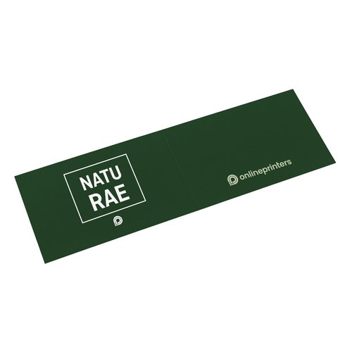 Groene papieren vouwvisitekaartjes.