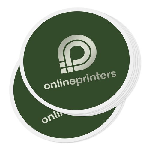 Groene papieren sticker, zelfklevend.