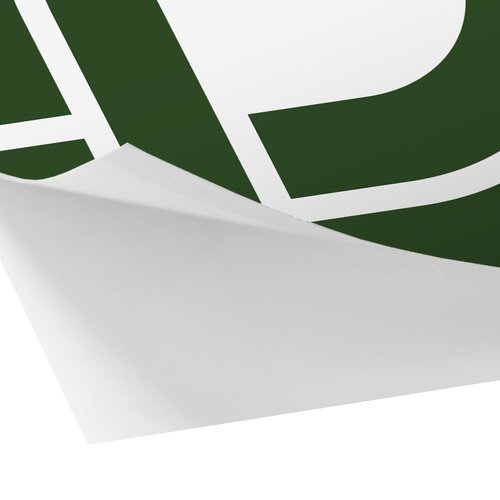 Papieren sticker met contourgesneden rand.