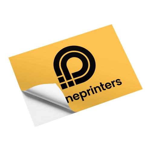 Vierkante papieren stickers in een aangepaste vorm, zelfklevend.