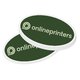 Ovale papieren sticker.