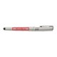 Zilverkleurige metalen rollerball pen met aanraakfunctie en dop.