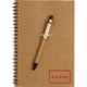 Recyclingspapier schrij set met spiraalbinding en penhouder.