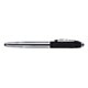 Metaalkleurige rollerball met zacht oppervlak en clip.
