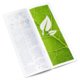 Brochure van natuurlijk papier met middenvouw en verticale orintatie.