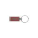 Metalen sleutelhanger met rechthoekige vorm en ring.