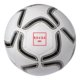 Witte voetbal in toernooiformaat, gemaakt van kunststof.