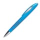 Blauwe plastic balpen met clip.
