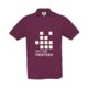 Bordeaux katoenen poloshirt met korte mouwen en knoopsluiting.