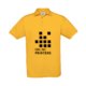 Goudgeel katoenen poloshirt voor heren met korte knoopsluiting.