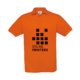 Oranje katoenen poloshirt voor heren met korte mouwen.