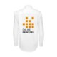 Wit katoenmix herenshirt met lange mouwen en knoopsluiting.