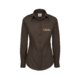 Donkerbruine blouse van katoenmix met lange mouwen.