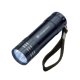 Zwarte metalen LED-lamp met polsband.