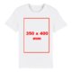 Wit stoffen T-shirt met korte mouwen en ronde hals.