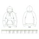 Stoffen unisex hoodie met capuchon en kangoeroezak.